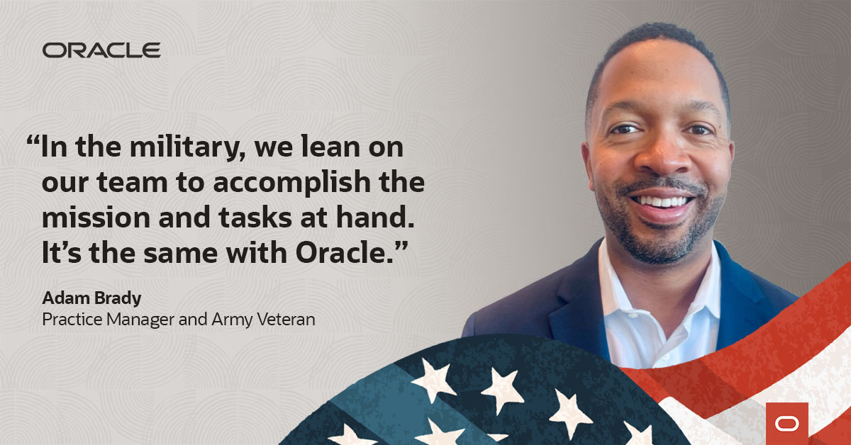sjarmbruster's tweet photo. As memorial day approaches, why not reach out and thank a vet? Thank you for your service, Adam!
Veteran and leader Adam Brady describes his career experiences at @Oracle and how military life set him up to succeed. https://t.co/6S9LtCZ0WN #MilitaryAppreciationMonth #OracleForAll https://t.co/rqplmN74uO
