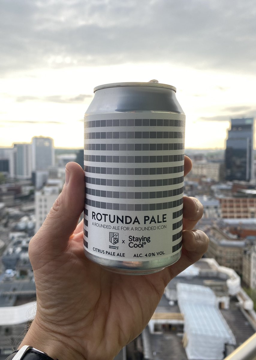 To celebrate 15yrs in Brum @staying_cool has turned its iconic Rotunda home into a limited-edition beer. The collab with @brumbrewery is part of Creative Heights II celebration of city architecture, art, food & drink in support of local charities @lovebrum shorturl.at/pqU67
