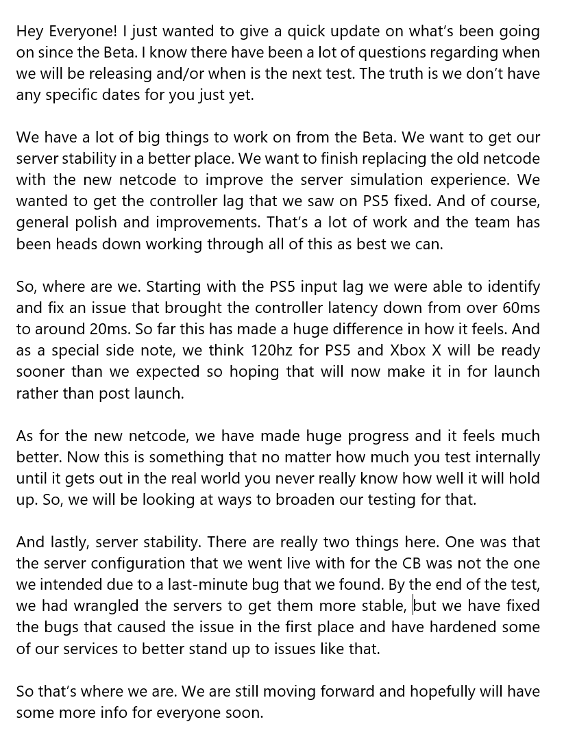 Quick update! #XDefiant