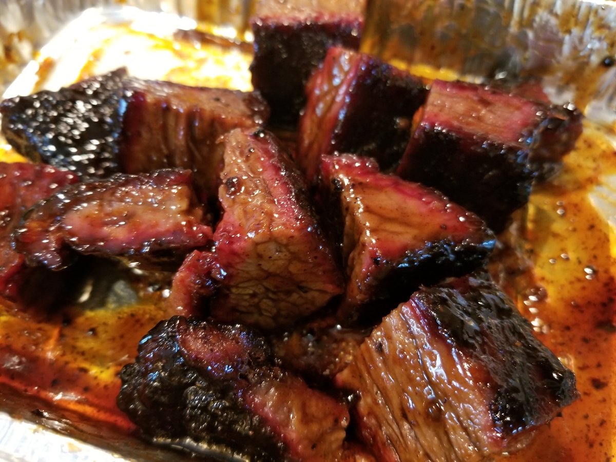 A gathering of burnt ends for lunch.  #bbq #bbqlife #brisket #burntends