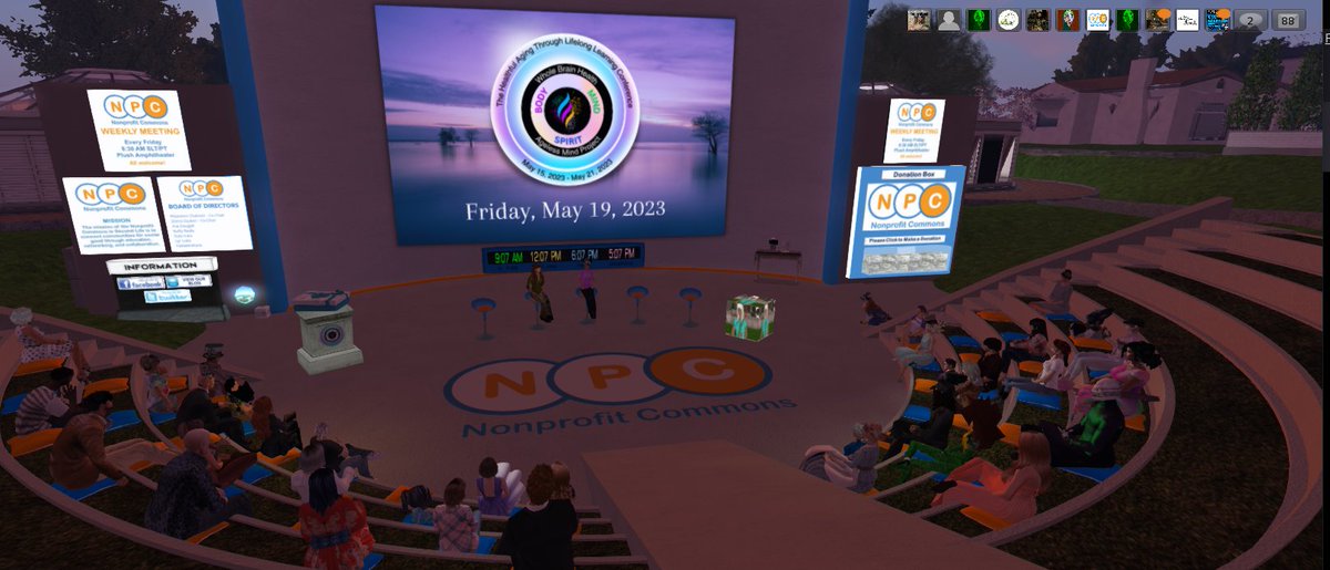 lyrlobo's tweet photo. Join us right now for Wisdomseeker's Healthful living and aging event at the Plush Nonprofit Commons region @npsl in @Secondlife and take care of your wonderful brain! Events all week at Whole Brain Health #virtualgood https://t.co/CtwqATuIuZ https://t.co/KDEHgbElAE