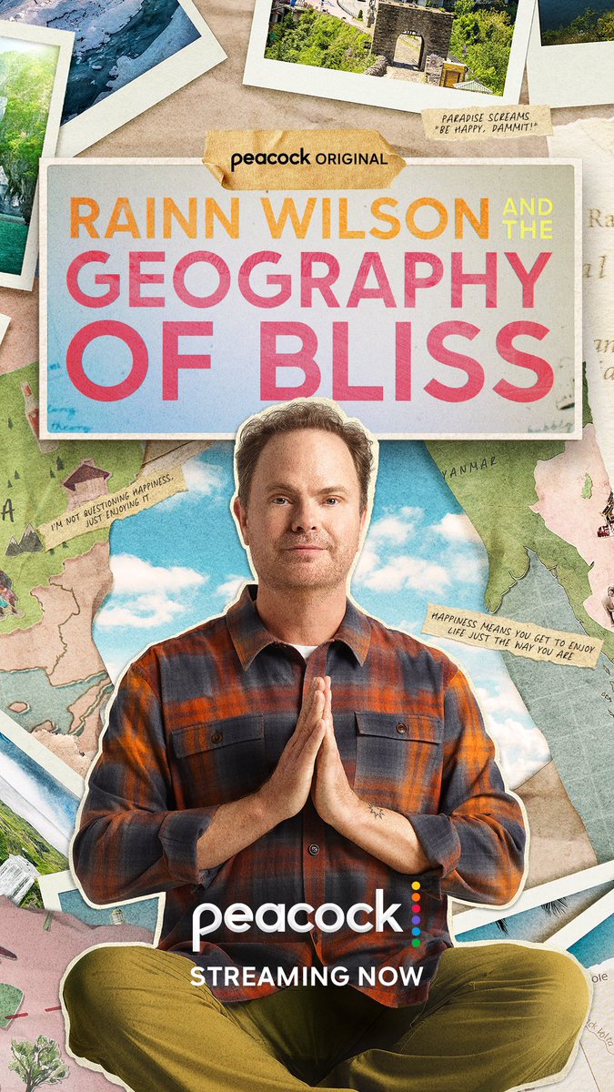 Fans of #theoffice You can stream @rainnwilson and his wonderful new adventure on @peacock  #geographyofbliss  ( photo by Chris Haston)  ❤️