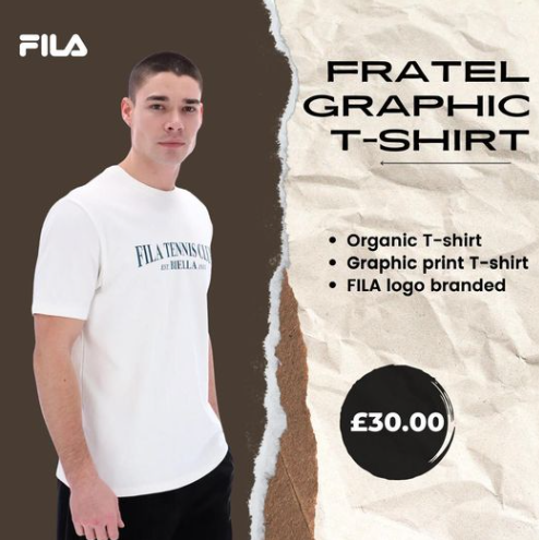 Fratel Graphic T-shirt only at sale price £30.00!
Shop with us now.

tidd.ly/3pwrwe2

#graphictshirt #tshirt #tshirtformen #mensfashion #tshirtstyle #shopwithus #offertoadopt #unitedkingdom #london #fila #filatshirt