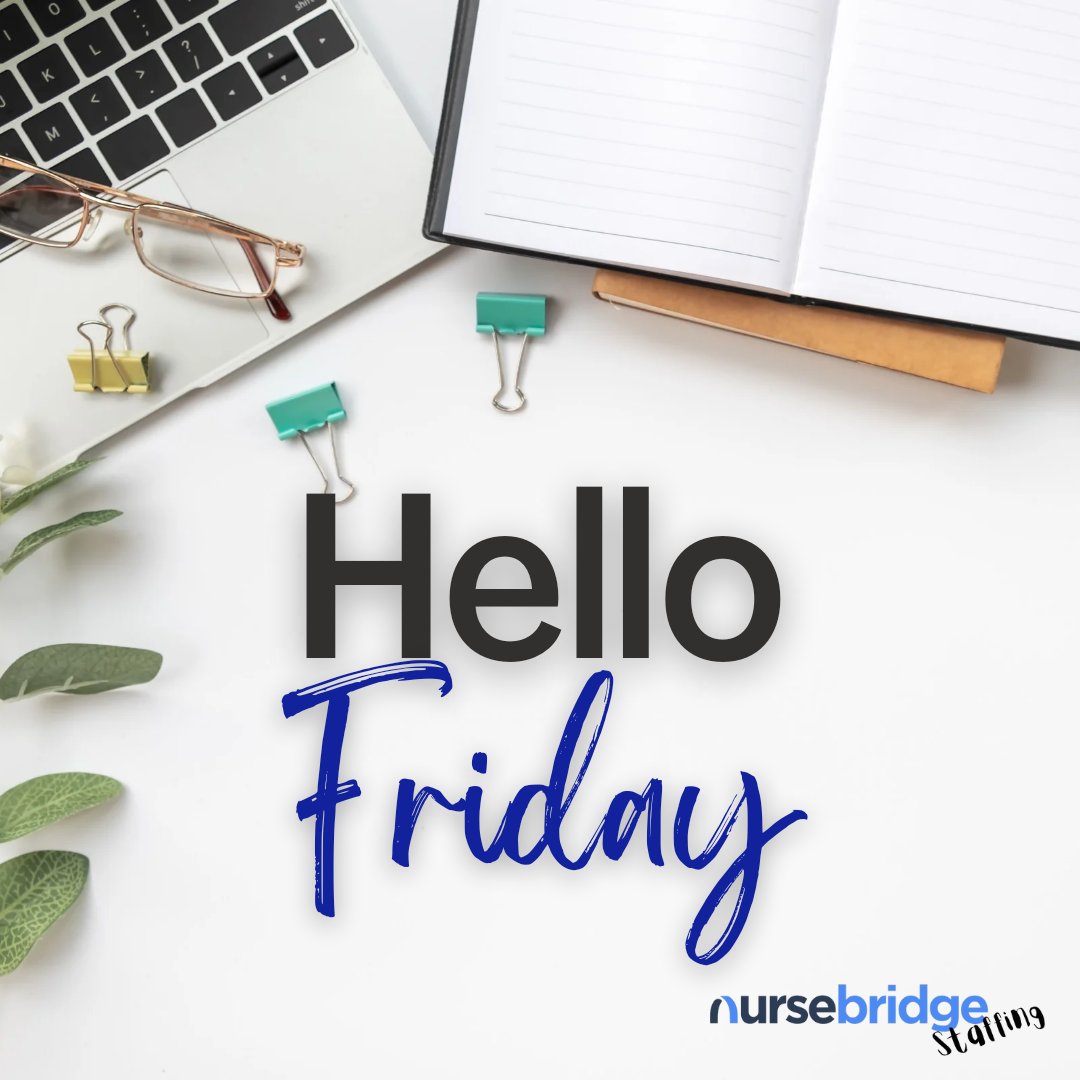 Fri-YAY, we made it! 🎉✨ NurseBridge is gearing up for an incredible weekend filled with care, compassion, and endless positive energy. Let's celebrate the accomplishments and recharge for the next week! 🩺💙  #NurseBridge