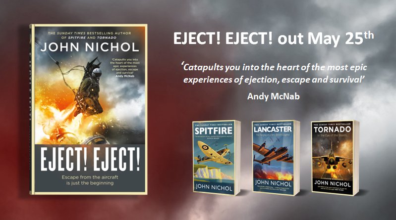 Mega, MEGA, weekend RT comp: To celebrate publication of EJECT! EJECT! next week, RT for chance to win FULL set of signed hardbacks: EJECT, TORNADO, LANCASTER & SPITFIRE! You'll find signed copies of EJECT! in your local @IndieBookshopUK; many sell online so do support them!