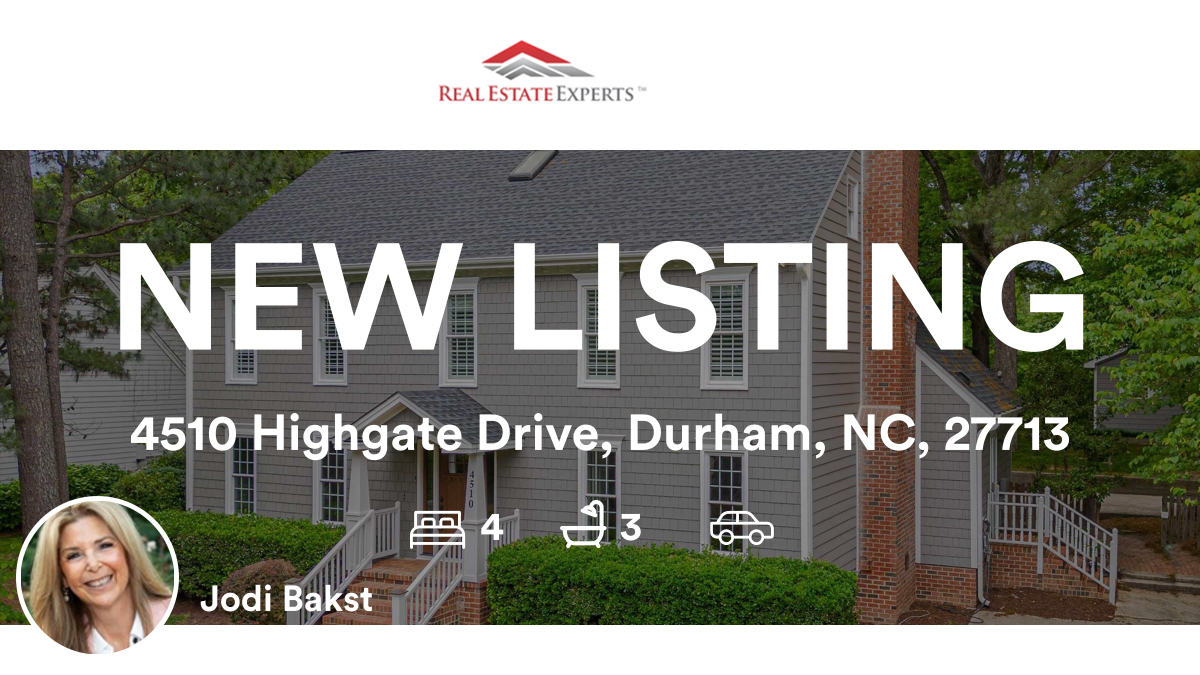 Jbakst's tweet photo. 🛌 4 🛀 3
📍 4510 Highgate Drive, Durham, NC, 27713

My latest listing on RateMyAgent.
 187331
https://t.co/i6TfzyPawL

...
#ratemyagent #realestate https://t.co/T2QfjzCaFm
