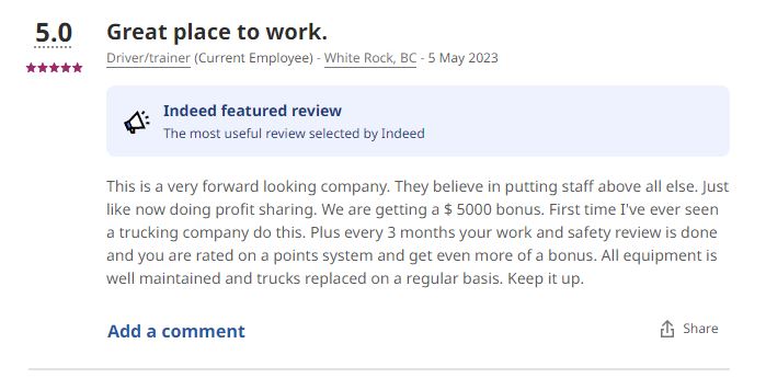 IncAlchemist's tweet photo. Another great review by a driver.... #alchemist #ProfitSharing #tanker #DriverLife #gratitude https://t.co/3ApbN424OB