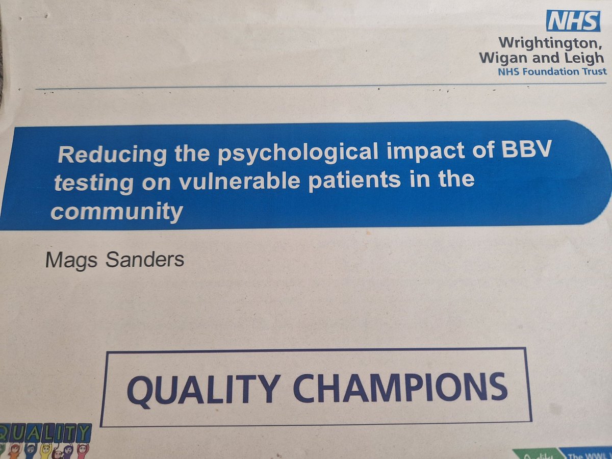Had a good day today,  presenting our new Point of Care testing for HIV,Hep B and Hep C at the Continuous Improvement meeting . Some really good discussions, and hopefully, we can share what we do across the trust 💙

<a href="/WWLNHS/">WWL NHS</a> <a href="/QC_WWL/">Quality Champions</a> @wwl_staffeng 
#publichealth 
#healthoutreach