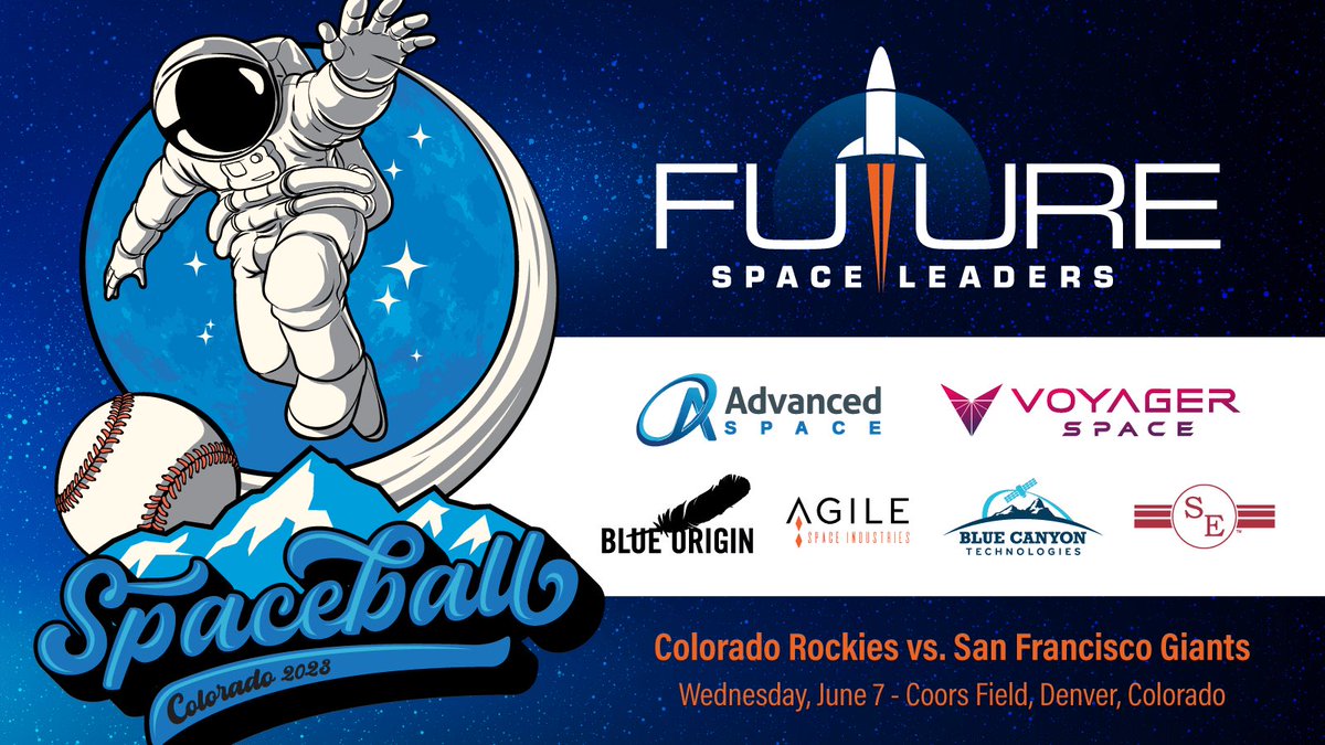 Come join Colorado space companies and your friends at The Future Space Leaders Foundation on June 7 in Denver! Details and registration: fslf.ticketspice.com/Spaceball-Colo…