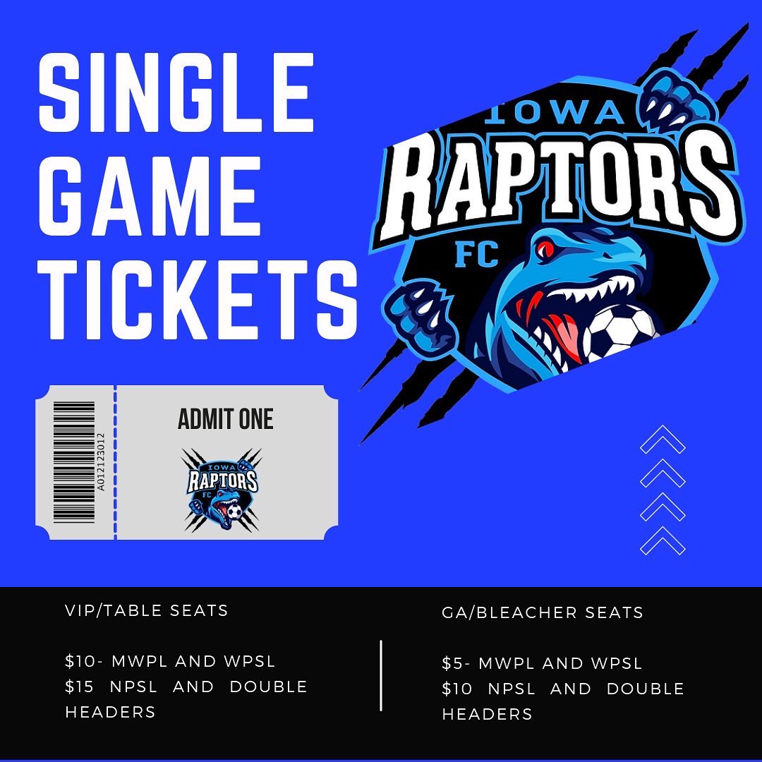 Revised Full Home and Schedule ⚽️🦖

All single game tickets are live!

iowaraptorsfc.com/2023-outdoor-s…