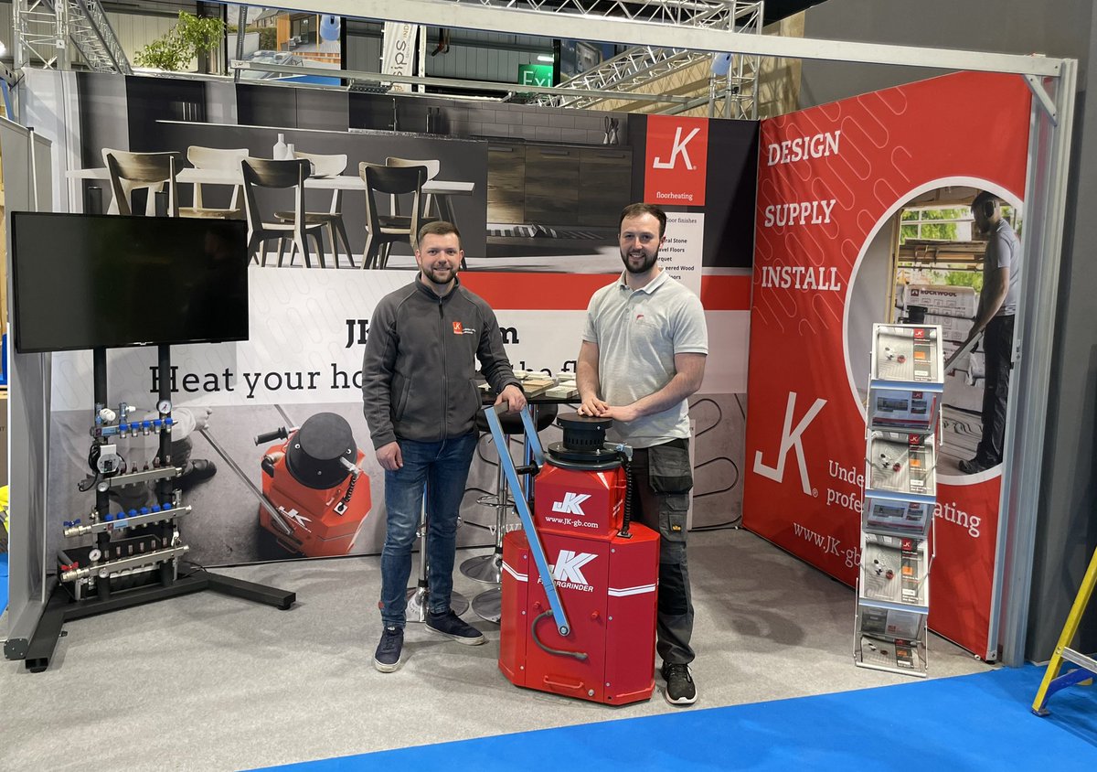 We are set up and good to go for the @HBR_Show in Glasgow this weekend. Stop by and pay us a visit if you happen to be in Scotland. We are on Stand D129 #JKfloorheating