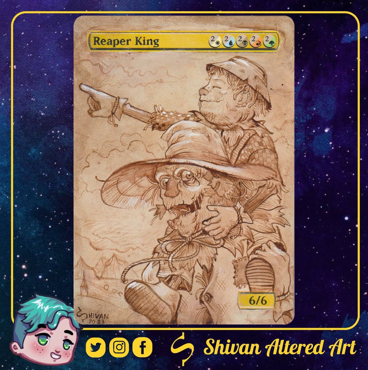 🎨Da Vinci Father Scarecrow and Son

💎This Alter is a Gift for a New Dad from his closest Friends🥰
Congratulations!✨

Ref: only the Father: B.S.Geto
#mtg #art #mtgalter #mtgart #mtgartist