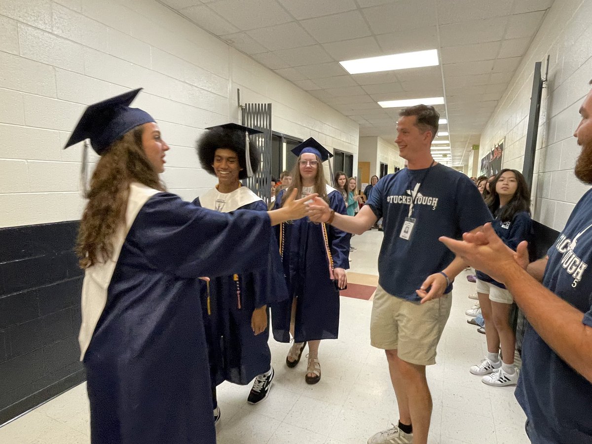 Coach Robbie Rives remembering his special handshake with Charlotte at the Senior Walkthrough today! #middleschoolmatters #mamslife #macsawesome 💙🐻