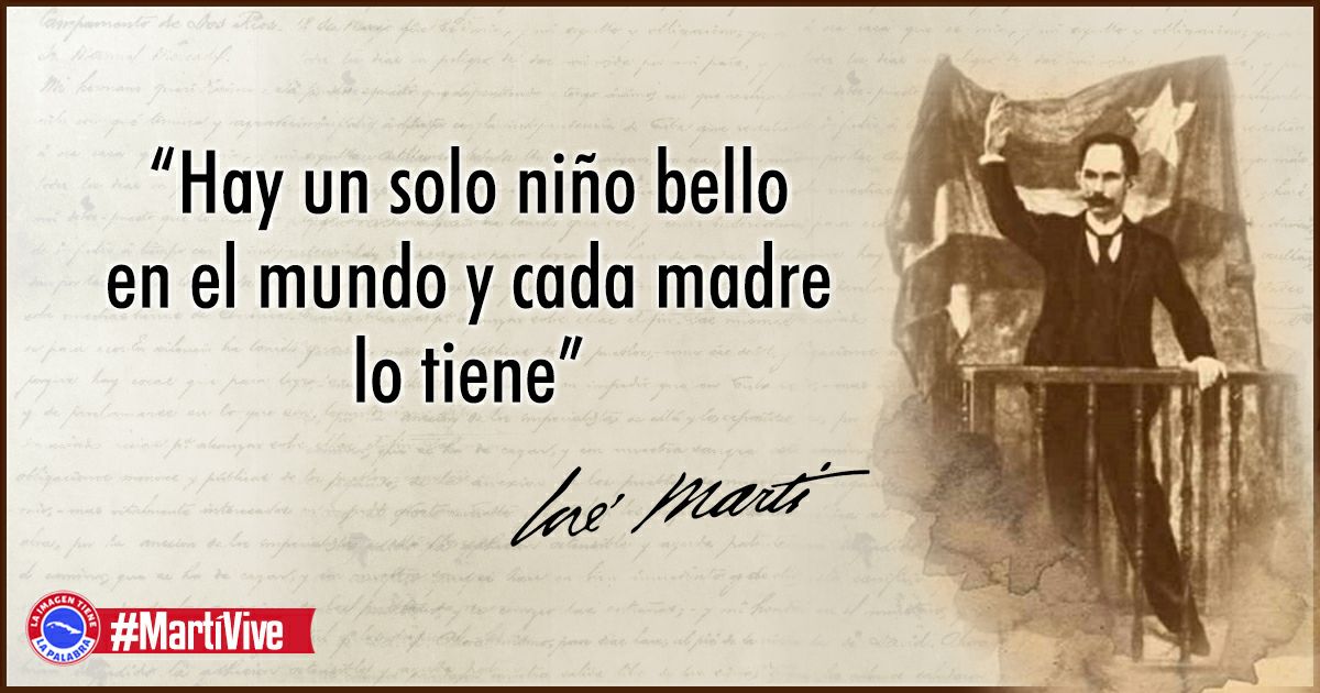 José Martí “¡Tú, Martí, ¡no fuiste jamás vencido el día que caíste en Dos Ríos!, y por ustedes, por su ejemplo, por su muerte, hoy hay millones de cubanos dispuestos a seguir el ejemplo. #MartíVive