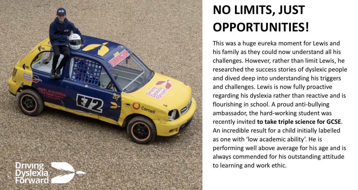 ColinTurkington's tweet photo. Someone a lot wiser than me once said,

“Be the change you wish to see in this world.”  

Well, there he goes 👇🏼☺️

Young Lewis has just launched his #DrivingDyslexiaForward initiative and is hoping to inspire other kids to work hard and keep believing. 

https://t.co/c5kKlbXogE https://t.co/8AV5Gjm73h