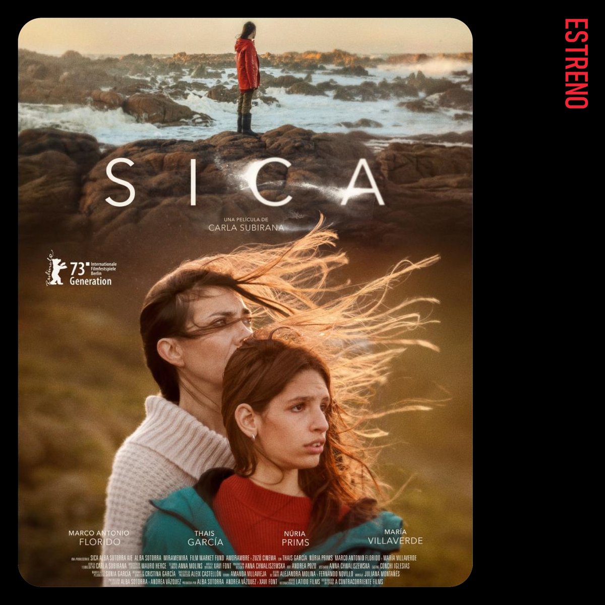 🌊Hoy se estrena en salas #SICA

Un misterioso y poético 'coming-of-age' rodado en la Costa da Morte, dirigido y producido por nuestras socias Carla Subirana y <a href="/AlbaSotorra/">Alba Sotorra</a> 🙌🏽

Seleccionada en Generation @berlinale y en <a href="/MalagaFestival/">Festival de Málaga</a> <a href="/BCNFilmFest/">BCN Film Fest 2026</a> 

🔗cimamujerescineastas.es/sica-de-carla-…