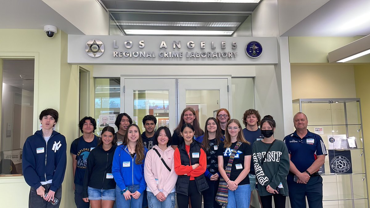 AP Bio taking a tour and learning about how forensics works! Super excited for this opportunity…esp. with a great group of kiddos.