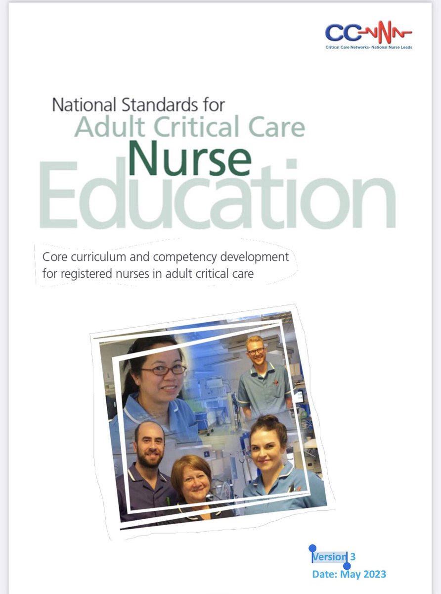 Version 3 of our National Standards for Adult Critical Care Nurse Education has been released today - will circulated far and wide and available to download here  cc3n.org.uk/uploads/9/8/4/… thank you to everyone who helped with this document 🙏
