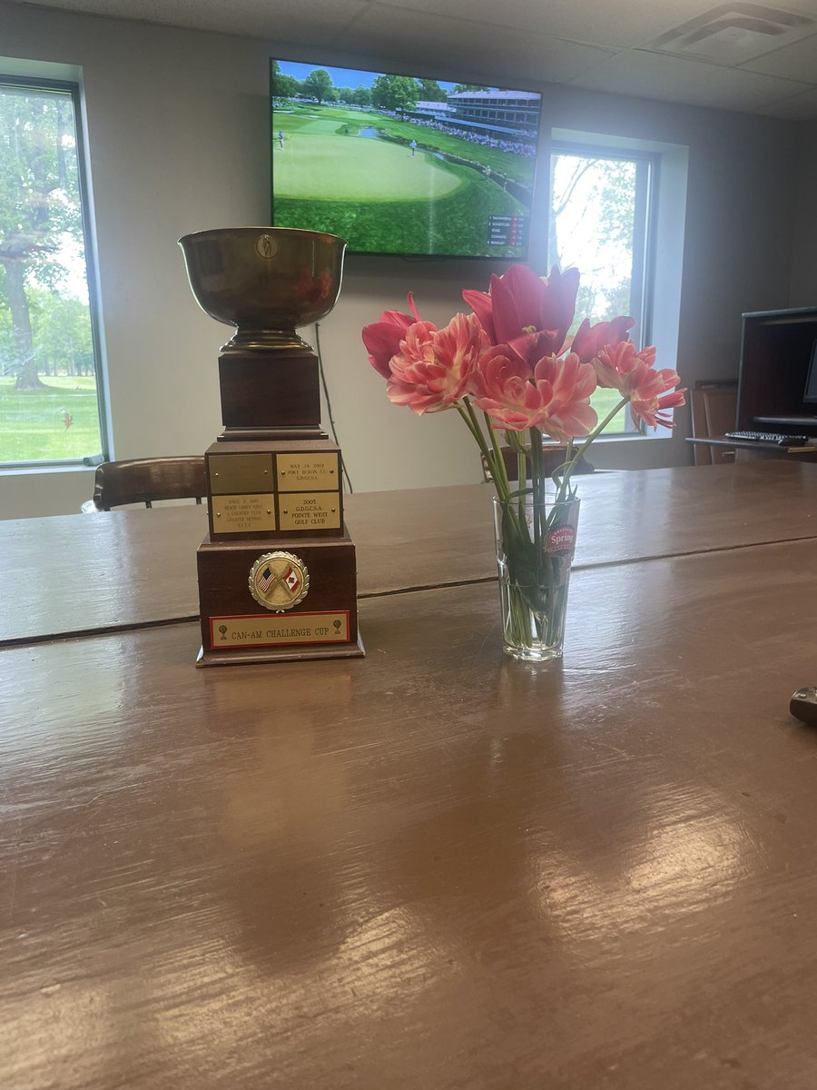 The Can/Am Cup back in Canada 🇨🇦! On display in the lunch room!