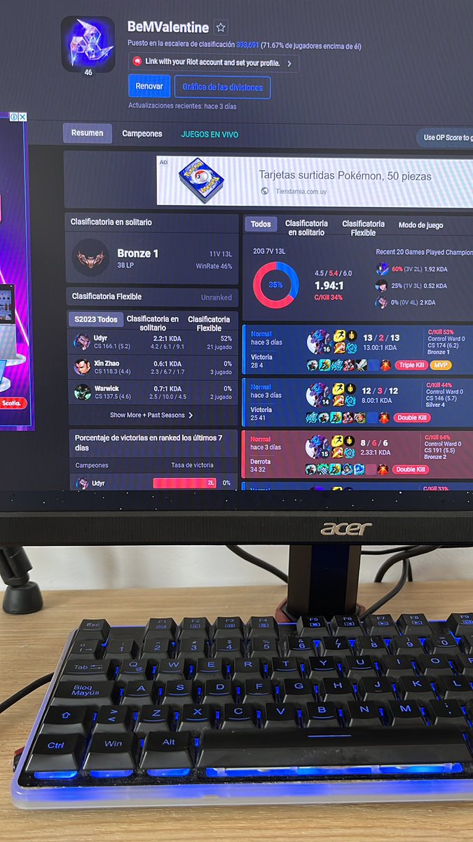 izValenn's tweet photo. Hace 1 mes comencé a jugar #LeagueOfLegends y acabo de obtener mi primer rango 😁 https://t.co/bBbn1C8iKD