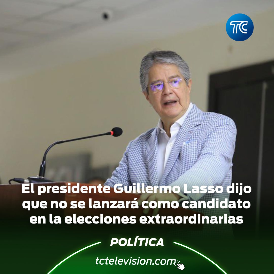 El presidente Guillermo Lasso dijo al diario internacional The Washington Post que no sería candidato para las elecciones extraordinarias. »bit.ly/3MCZKWd
