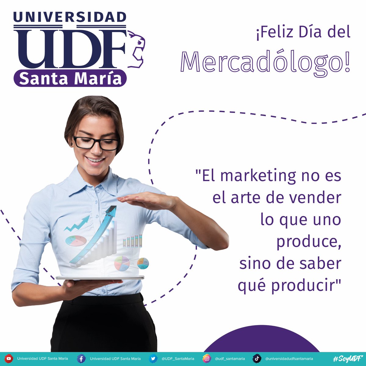 UDF_SantaMaria's tweet photo. Comunidad UDF 📊

El marketing es el arte de crear valor genuino ante sus clientes.

¡Feliz Día del Mercadólogo! 🥳

#SoyUDF #mercadotecnia https://t.co/cMw5ju5Ejc