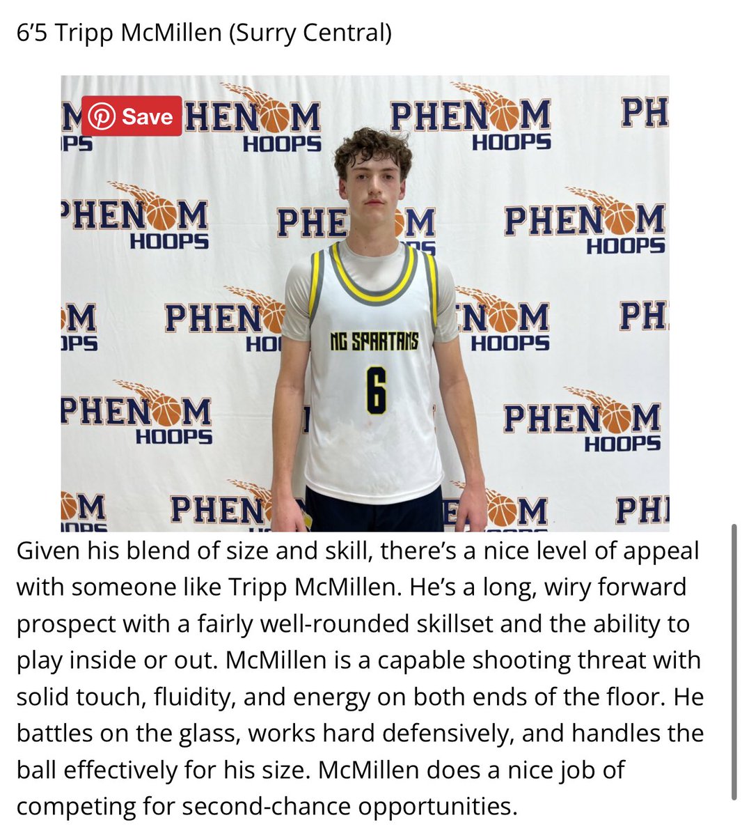 25’ Tripp McMillen <a href="/tripp_mcm3/">Tripp McMillen</a> Is a lengthy producer on both ends of the floor , Be on the lookout for a big time outing this weekend in ROCK HILL 🪨📍👀

Saturday: 

Game 1- 3:30pm 
Game 2- TBD 

#LikeASpartan #Mentallongevity #9056