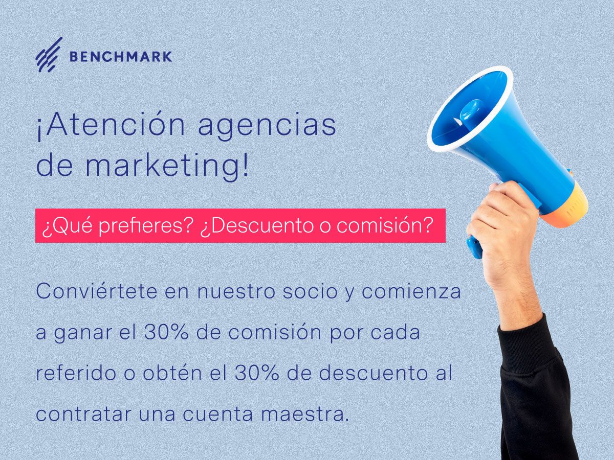 ¿Tienes una agencia de marketing? ¿Piensas emprender una? o simplemente deseas generar un ingreso extra 
Conviértete en nuestro socio, es muy fácil.
Decide qué es lo mejor para ti, pero empieza a ganar hoy mismo 👍🏼
benchmarkemail.com/es/partners/
