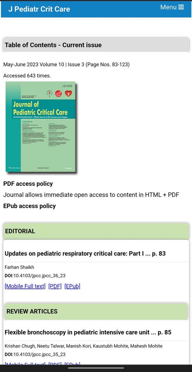 Journal of Pediatric Critical Care tweet media