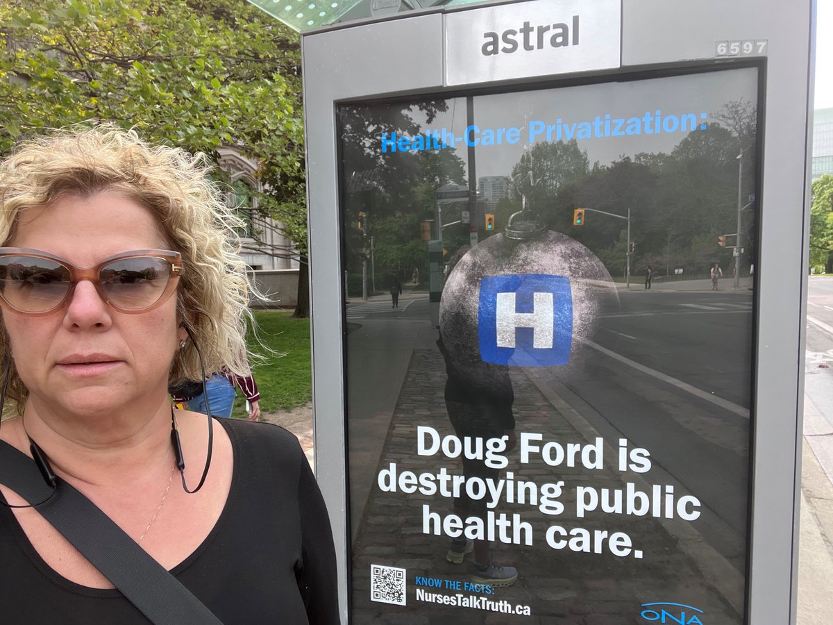 4angiepreocanin's tweet photo. ONA is getting the word out across Ontario about how @fordnation is wrecking our public health-care system. Tag us &amp; the Premier when you see one of our ads in your neighbourhood. Or give Ford a piece of your mind now using our mailer: https://t.co/eYVcbqZyWA
#NursesTalkTruth https://t.co/dn3WLy0cz6