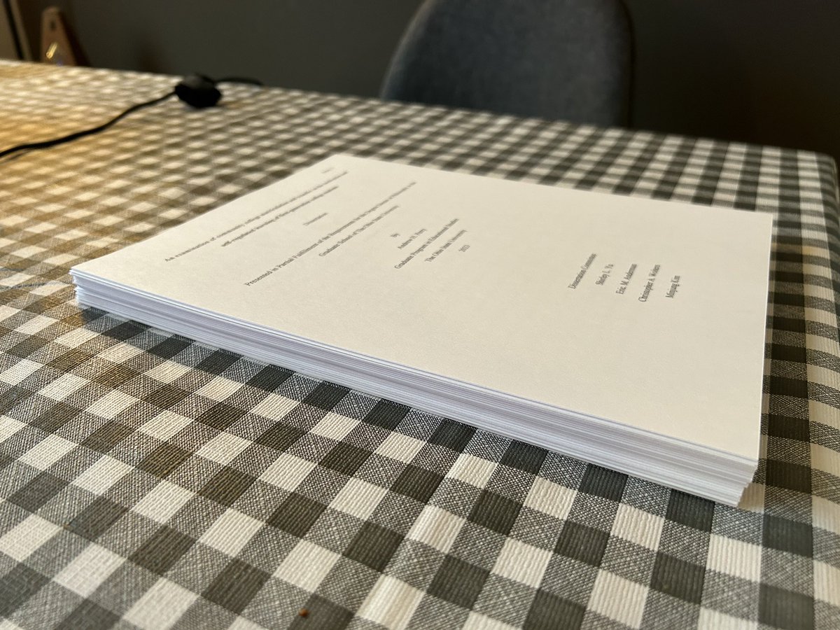So close to being Dr. Perry! Final sentence-level edits on this volume and then it’ll be sent to the committee! Hate to kill so many trees but I just had to look at it in print lol #phdlife