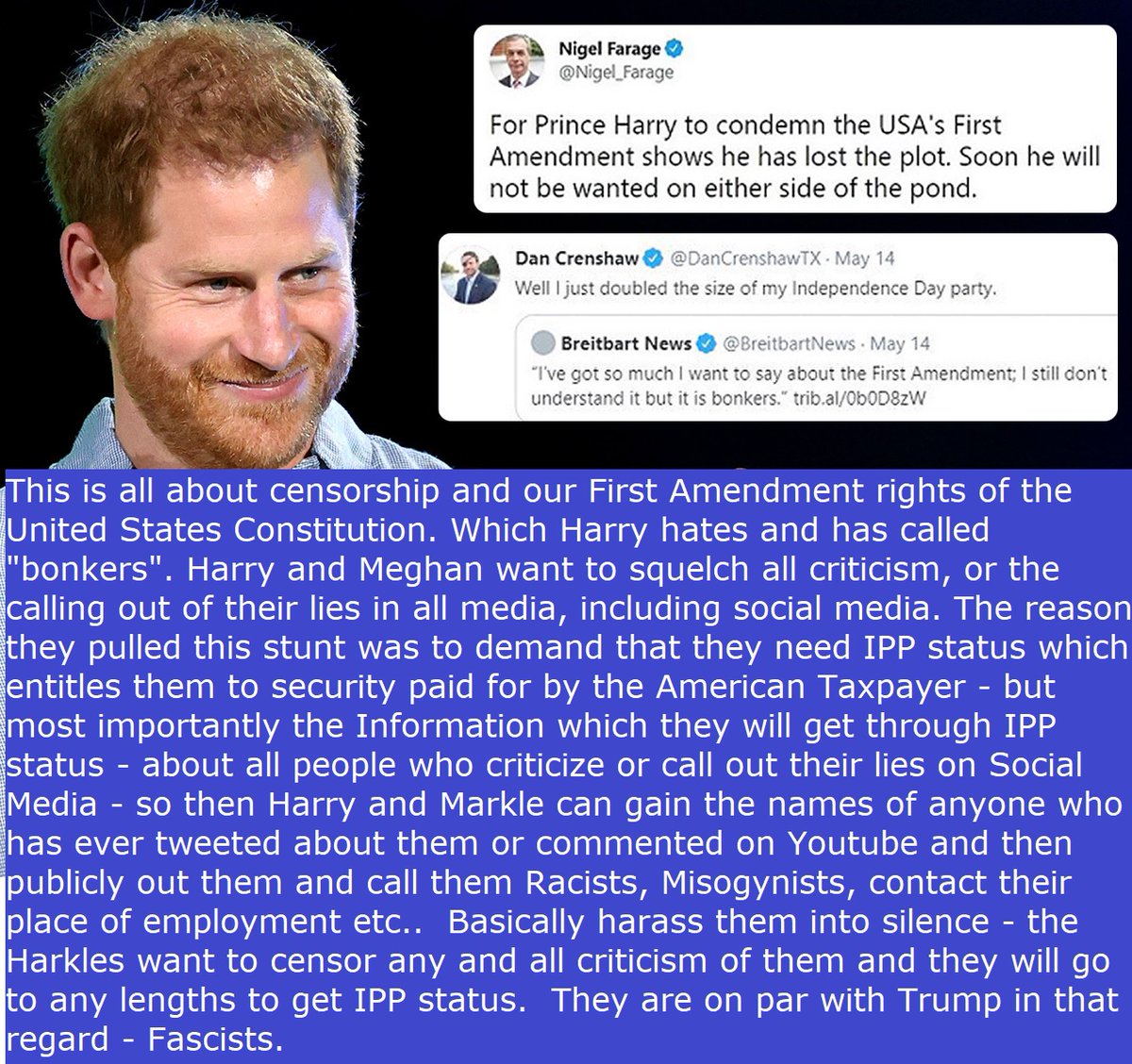 IMPORTANT TO READ. If you want to know why #HarryandMeghan5 really happened, if you want to know what the #DumbPrinceAndHisStupidWife really want, and why #MeghanAndHarryAreLiars about this whole charade - read this about what they will do if they get IPP status. It's scary.