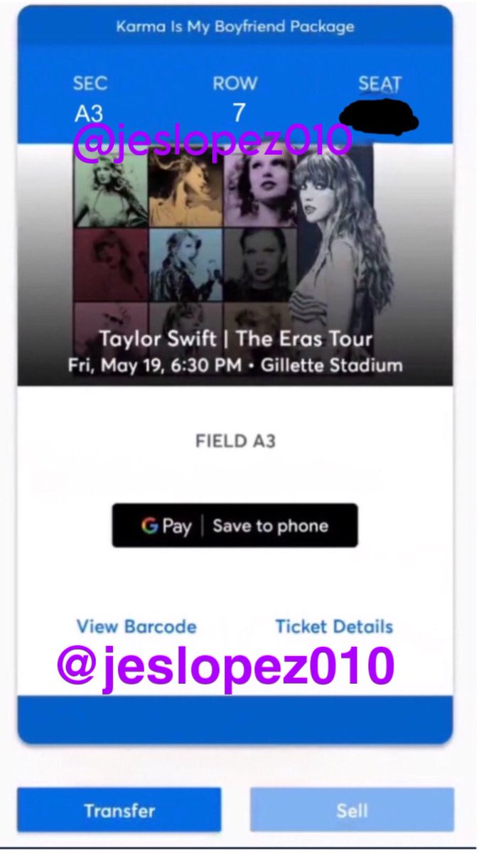 Selling ONE (1) VIP FLOOR ticket to the show in Foxborough at Gillette Stadium on 5/19
Selling for $978 TOTAL
DM if interested (tickets and price have been verified)
Eras Tour, Taylor Swift #TaylorSwift #METLIFESTADIUM #Ticket #ErasTour #ErasTourtickets