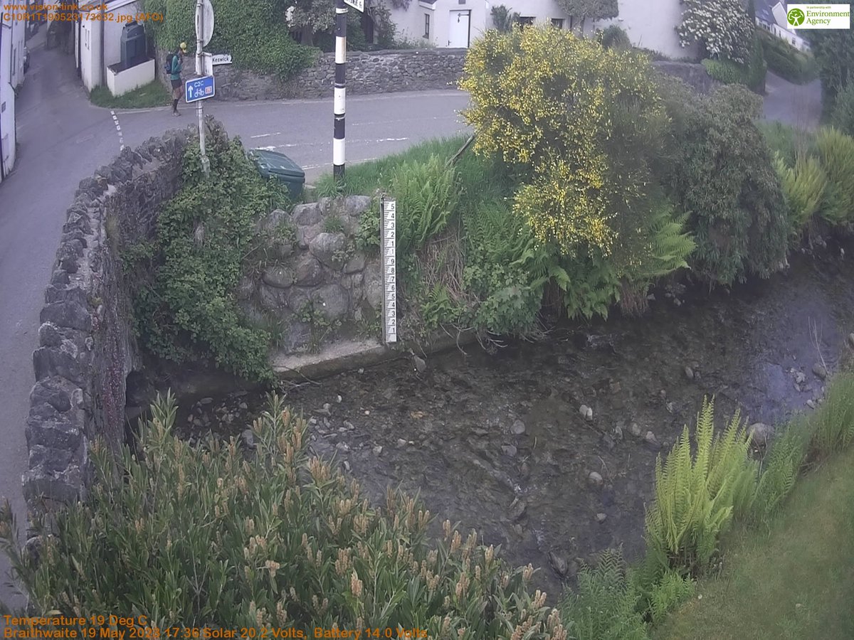 Monitoring the local river levels in Braithwaite for the flood group on 19 May 2023 17:36