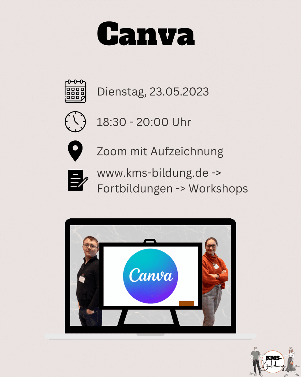 Du interessierst dich für <a href="/canva/">Canva</a> und würdest es gerne regelmäßig in deinem Unterricht einsetzen? In unserem Workshop lernst du das Tool kennen sowie praktische Tipps für deinen Unterricht und die Arbeit mit deinen Schüler*innen 😊

Zur  Anmeldung ➡️ kms-bildung.de/produkt/canvab…
#twlz