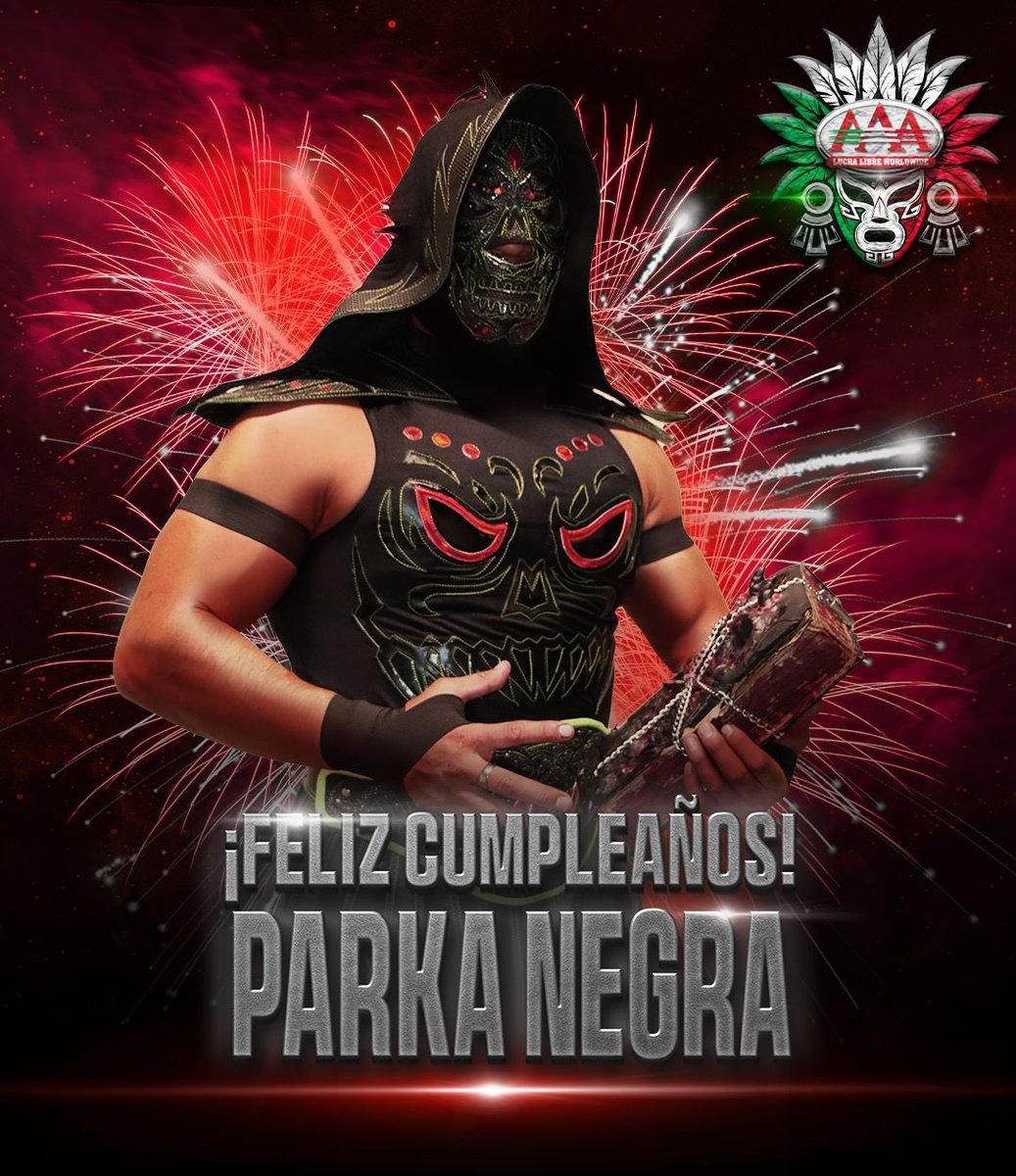 La verdadera muerte está de celebración 😶‍🌫️ 

#LuchaLibreAAA felicita a <a href="/parka_negra/">Parka Negra</a> hoy en su día 🎂