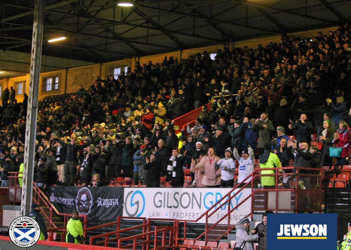 AyrUnitedFC's tweet photo. You all have officially sold out the Colin Weir Stand and our allocation for tonight’s match. Just over 2,000 sold! 🤩

Thank you for the tremendous support tonight! 👏

We can’t wait to see you all there! 🖤🤍

#WeAreUnited https://t.co/mucF8mtu0k