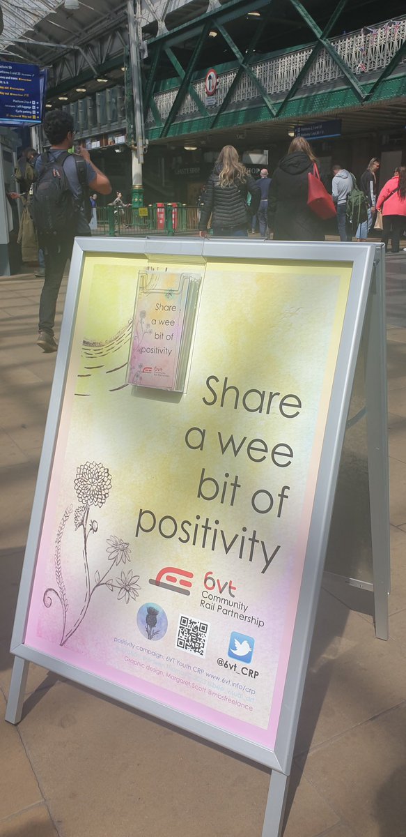 CommRailGeekery's tweet image. Great to be out with @6vtCrp with their “Little Pots of Positivity” project supported by @ScotRail. During #MentalHealthAwarenessWeek we were handing out some lovely leaflets and badges encouraging people to talk about mental health. @samaritans @RailChaplains