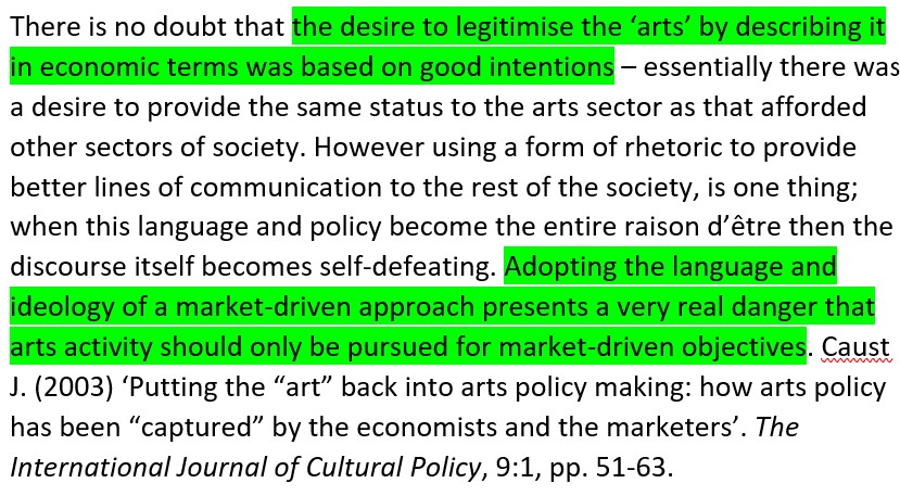 SusanJonesArts's tweet photo. #Neoliberalism may have given legitimacy to #arts (+created a bunch of #arts shiny buildings with all the staff etc) but have #artists been well-served by it as far as #SustainableLivelihoods are concerned? #ESAHIVE https://t.co/KWtiqrKMeC