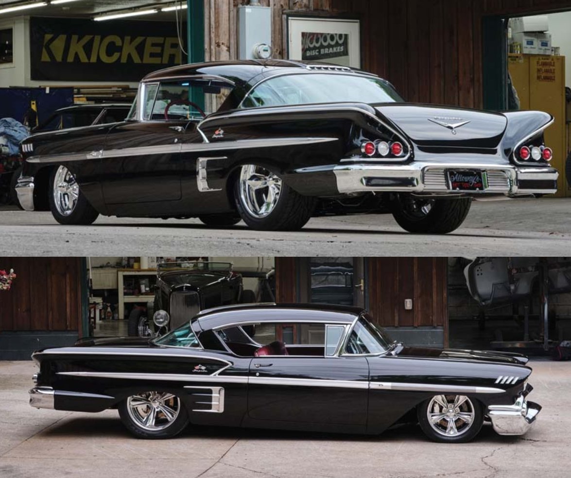 modernrodding's tweet image. Do full-size hot rods get enough love? #ModernRodding 
- 
This '58 Impala was built by @allowayshotrodshop sitting on a @artmorrisonenterprises with shifting from @americanpowertrain and goodies from @billetspecialties @classic_instruments.
-
 inthegaragemedia.com/this-1958-chev…