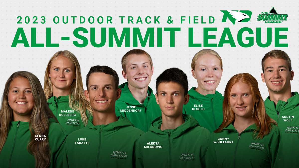 UNDtrackfieldXC's tweet photo. 8⃣ Fighting Hawks Named to Outdoor All-Summit League Team!

RELEASE: https://t.co/phjO6DQvlw

#UNDproud | #LGH https://t.co/bIapGMLyon