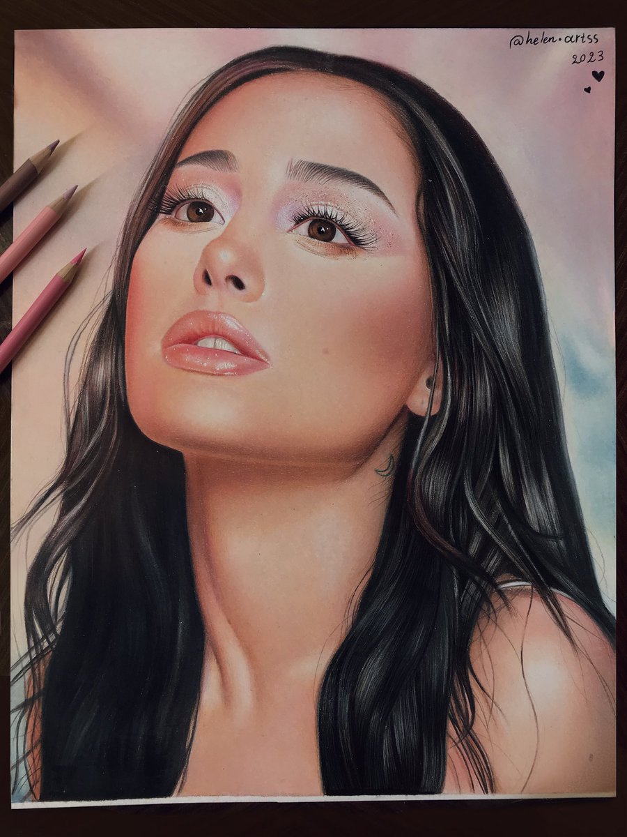 New drawing of 🤍 Ariana Grande 🤍 by helen.artss #ArianaGrande #rembeauty #helenartss #prismacolor