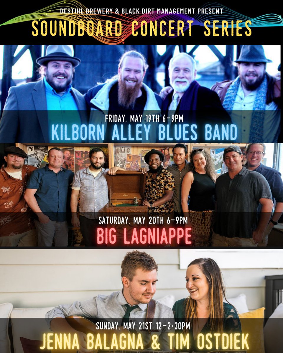 DESTIHLbrewery's tweet photo. We're ready to kick off #IllinoisCraftBeerWeek with a whole weekend of FREE live music on our outdoor stage! Join us at the Beer Hall and enjoy shows from Kilborn Alley Blues Band , Big Lagniappe, and  Jenny Balagna &amp; Tim Ostdiek! https://t.co/uMJ91zSXKa