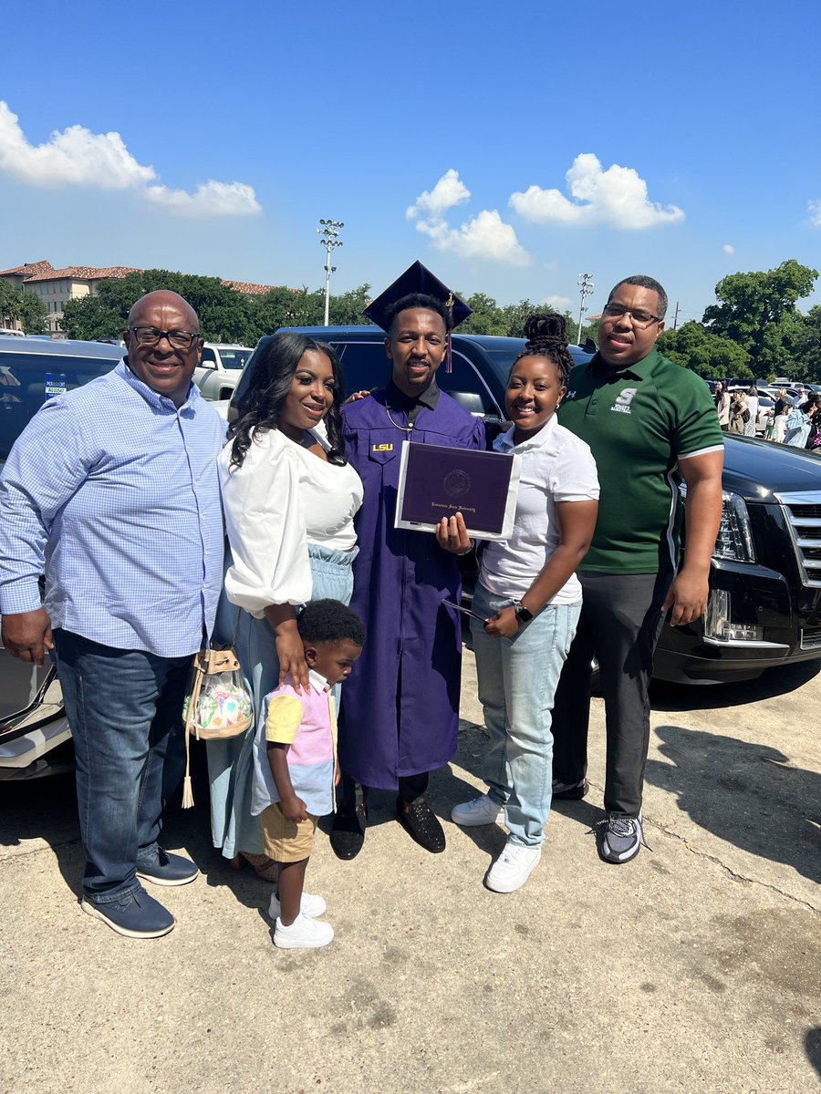 Baby Bro graduated today🥹🫶🏾🥳 #LSU23 💜🐯💛 So proud of him!!