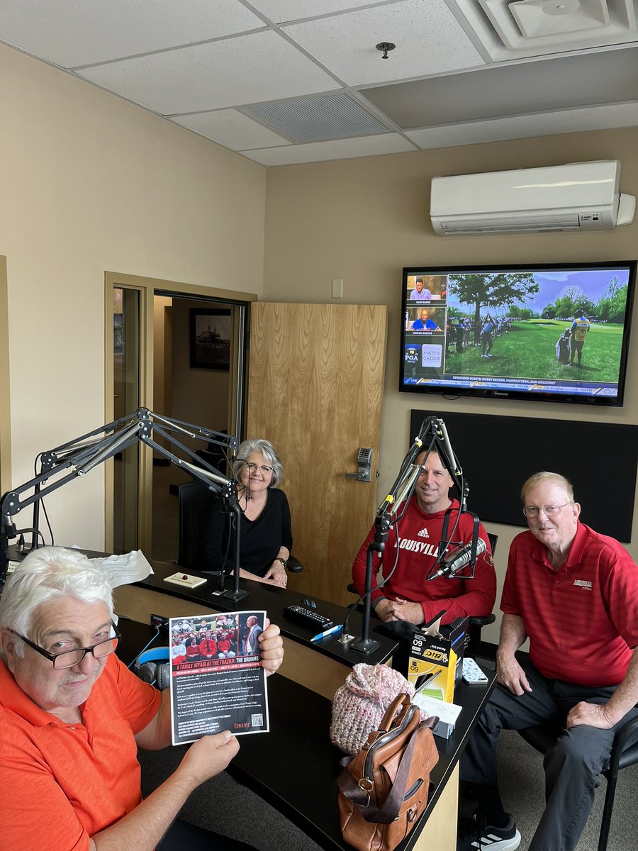 Very VERY pleased to be joined in studio by @rplattfrazier @gregbrohm and @OscarBrohm promoting a cool event coming up @FrazierMuseum part of their “Rivalries” exhibit! Tune to Fast Break Friday presented by @Ale8One with @espnVshow NOW on @ESPN680