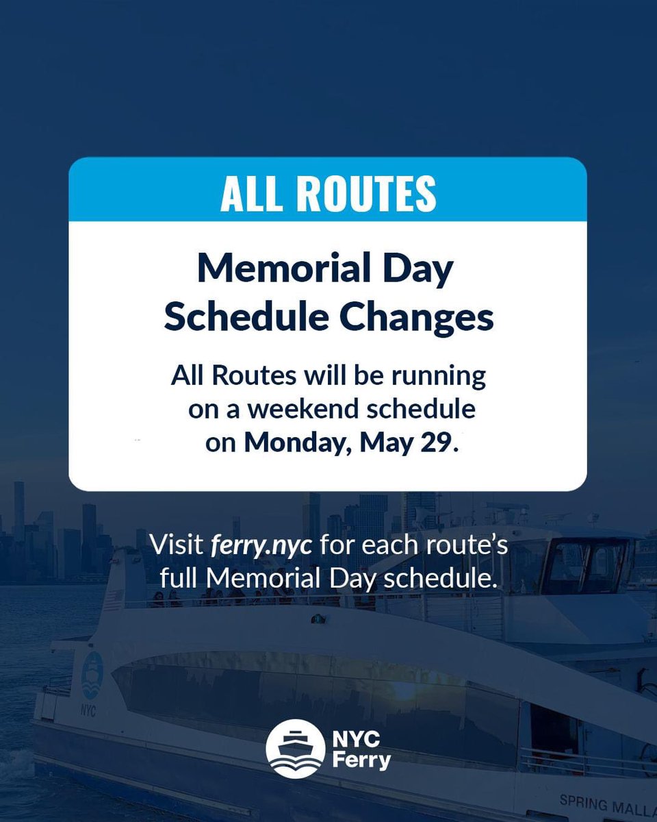 DatacenterIndu's tweet photo. nycgov: RT @NYCferry: ICYMI: Summer seasonal schedule changes are coming starting Monday, May 22 ⚠️

Visit our blog to learn more about the changes and plan your future trips: https://t.co/vtDly5FcbK ⛴️ https://t.co/sEcKnfifvy