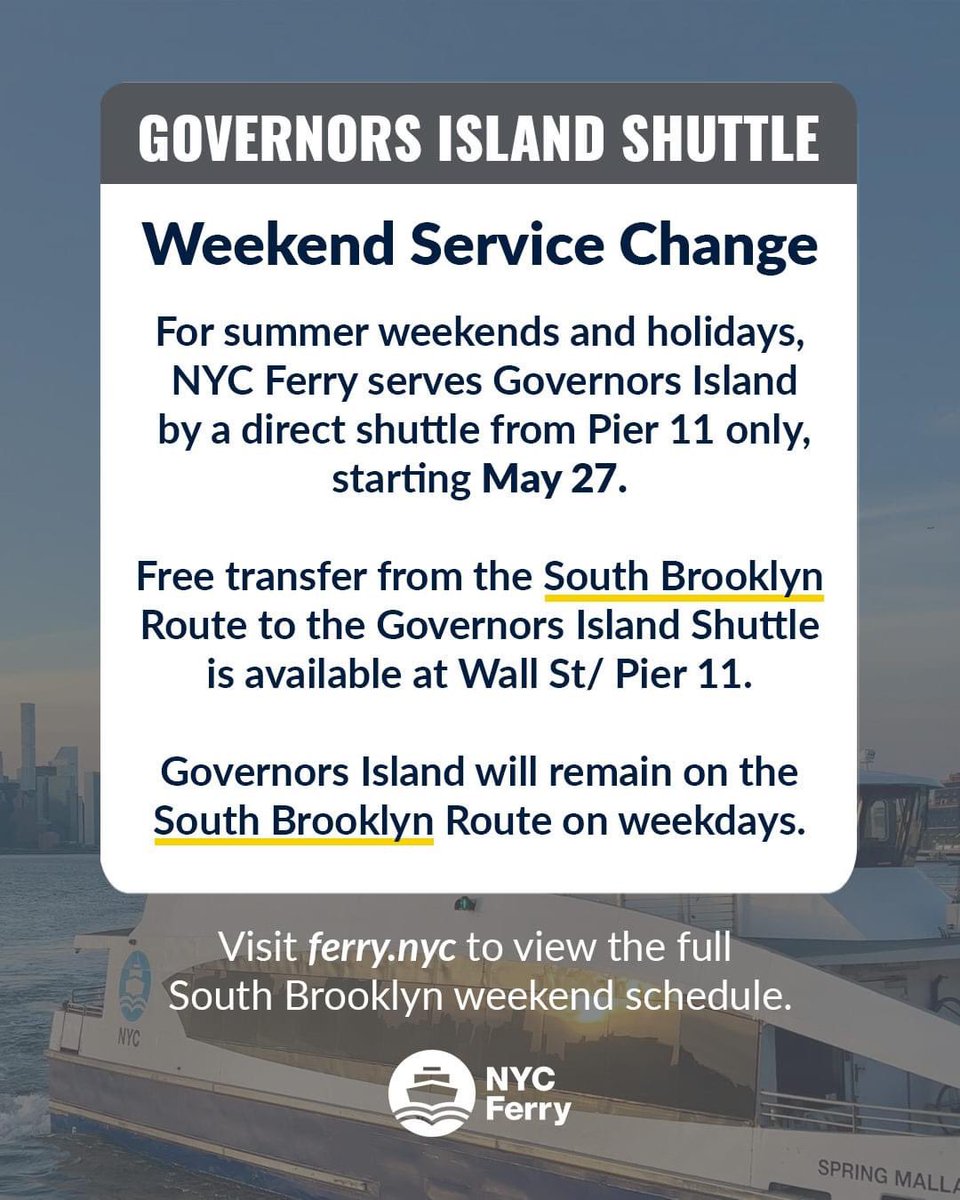 DatacenterIndu's tweet photo. nycgov: RT @NYCferry: ICYMI: Summer seasonal schedule changes are coming starting Monday, May 22 ⚠️

Visit our blog to learn more about the changes and plan your future trips: https://t.co/vtDly5FcbK ⛴️ https://t.co/sEcKnfifvy