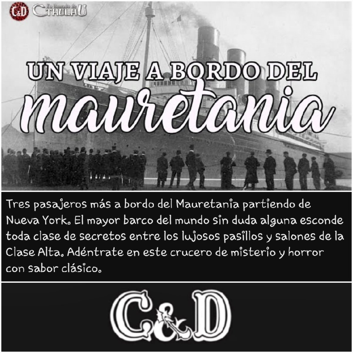 HarLe_o3o's tweet photo. Es viernes de estreno y el cuerpo lo sabe *insertar música de crucero al gusto*
•
https://t.co/XHpph7hQOt
•
•
#churrosdragons #youtube #rol #juegosderol #jdr #rpg #roleplay #partidasderol #rolear #estreno #cthulhu #unviajeabordodelmauretania #crucero #terror #horror #misterio https://t.co/AHnJWvVjep