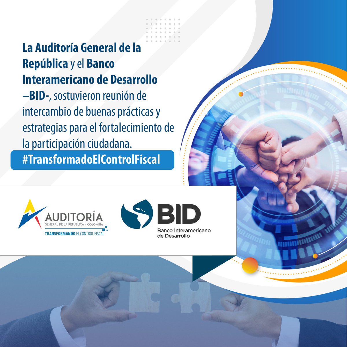 AuditoriaGen's tweet photo. La @AuditoriaGen y @el_BID, sostuvieron reunión de intercambio de buenas prácticas y estrategias para el fortalecimiento de la participación ciudadana. #TransformadoElControlFiscal https://t.co/rphMnuHfGp