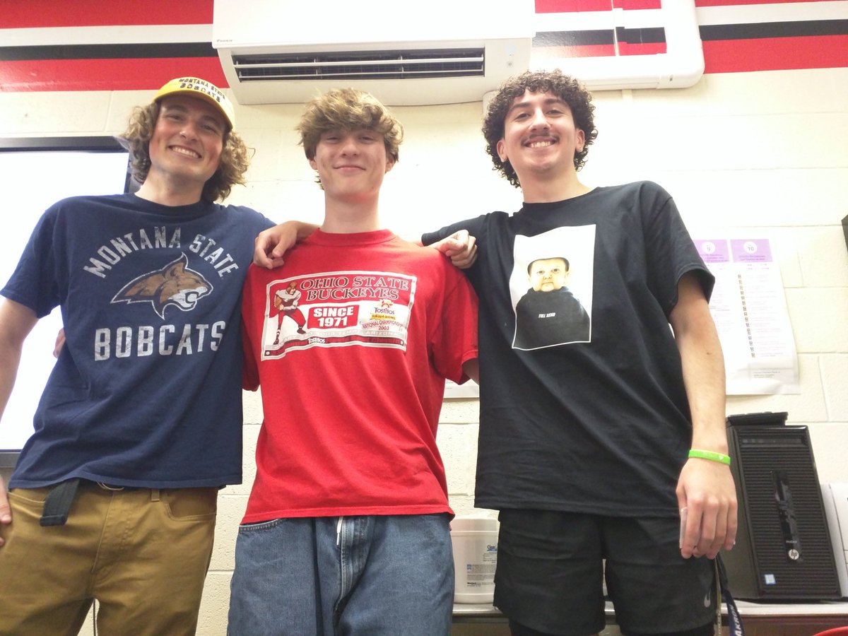 academy_six's tweet photo. We always love seeing our graduates! Evan, Ryan, and Caleb stopped by for a reunion, and it seems they got smarter and taller in a year. 😀 https://t.co/Lq1pEgnFWu